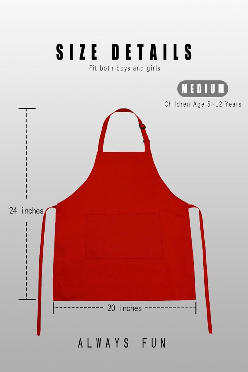 H.BETTER Kid Apron Adjustable Strap with 2 Pockets Painting Cooking Craft Backing Unisex Age 5-12 - Image 3